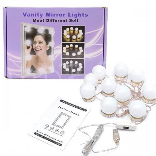 10 Bulb LED Vanity Mirror Lights with Multiple Light Settings